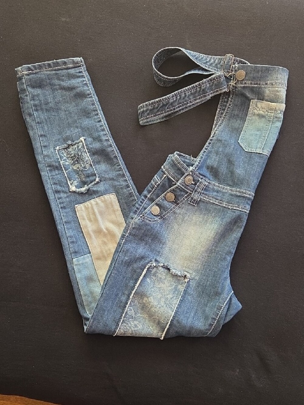 Rue21 Blue Denim Women's Overalls Jeans Size 3/4 Pre-Owned GC - Picture 7 of 8